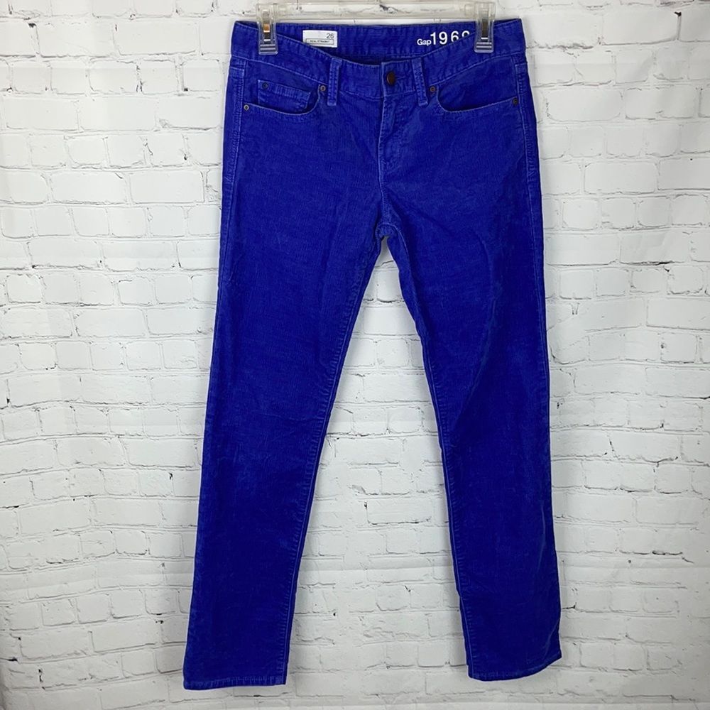 Gap Blue/Purple Corduroy Straight Leg Pants Size 26